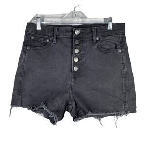 Gap Shorts Womens 10 30 Washed‎ Black Denim Festival Casual Summer Bohemian
